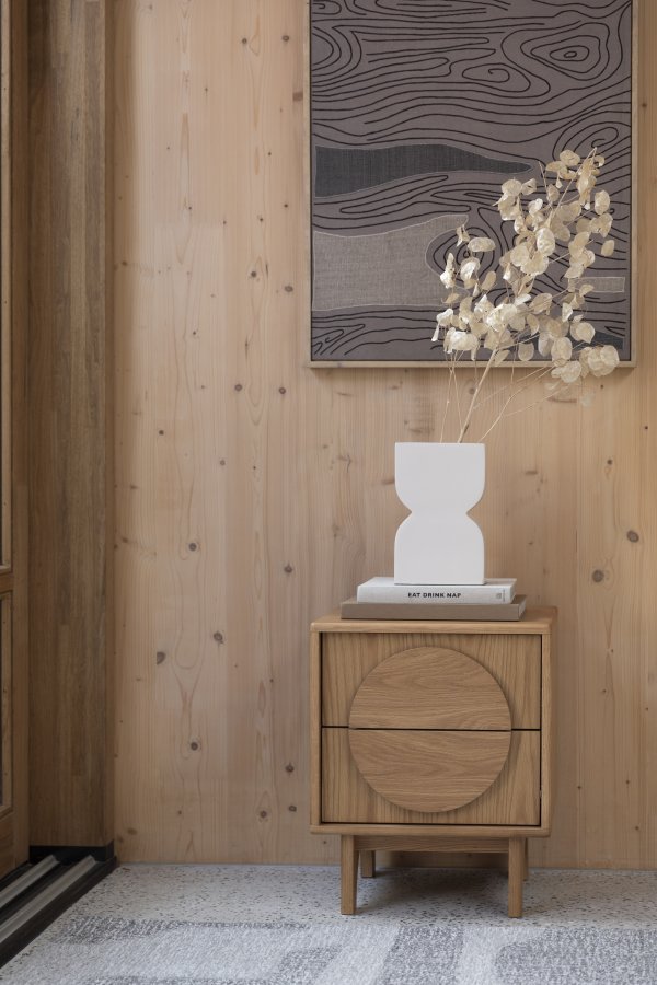 ZUIVER sidebord, m. 2 skuffer - natur egetr (45x40)