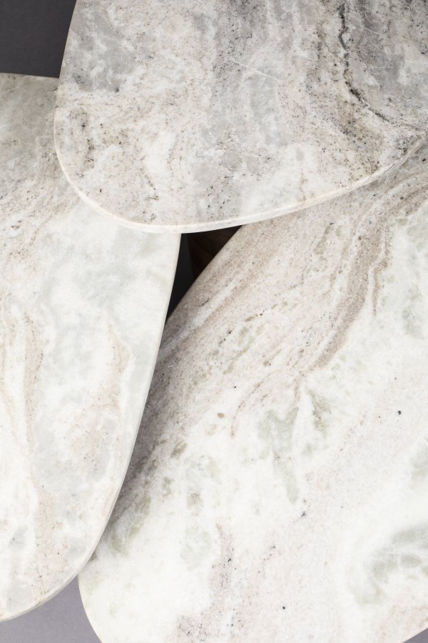 DUTCHBONE Suki sidebord - brun marmor og brun mangotr (st med 3)