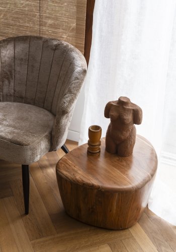 DUTCHBONE Ayla sofabord, organisk - brun akacietr (58x45)