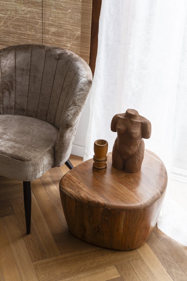 DUTCHBONE Ayla sofabord, organisk - brun akacietr (58x45)