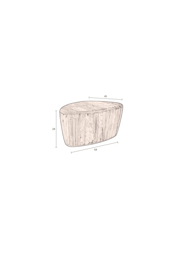 DUTCHBONE Ayla sofabord, organisk - brun akacietr (58x45)