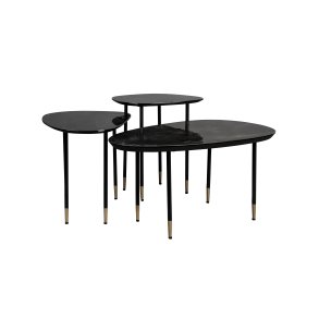 DUTCHBONE Phyllis sidebord, organisk - sort mangotr og sort jern (st med 3)