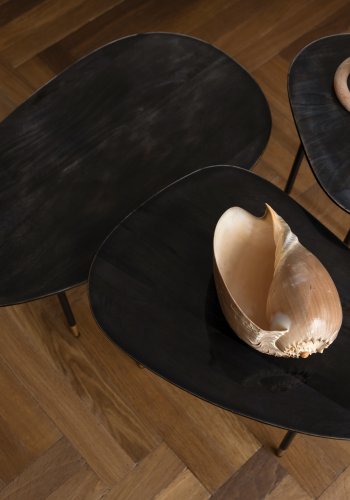 DUTCHBONE Phyllis sidebord, organisk - sort mangotr og sort jern (st med 3)