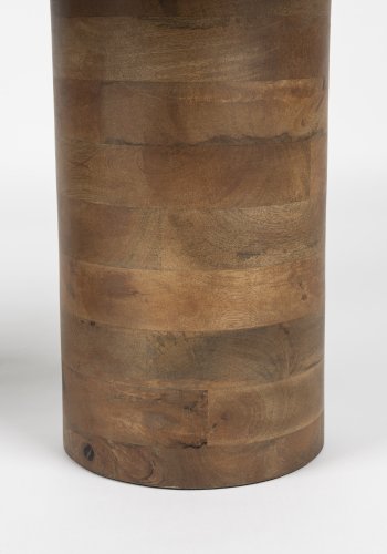 WHITE LABEL LIVING Peli sofabord, organisk - beige marmor og brun mangotr (84x48)