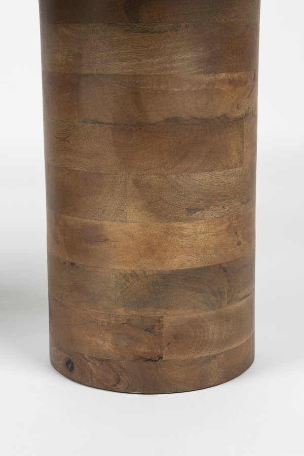 WHITE LABEL LIVING Peli sofabord, organisk - beige marmor og brun mangotr (84x48)