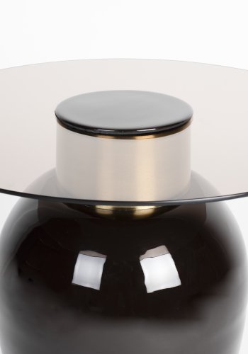 WHITE LABEL LIVING Mohra S sidebord, rund - rgfarvet glas og brun emalje (50)