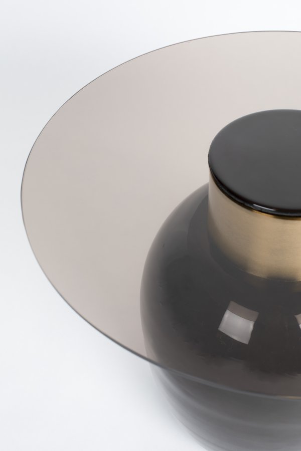 WHITE LABEL LIVING Mohra S sidebord, rund - rgfarvet glas og brun emalje (50)