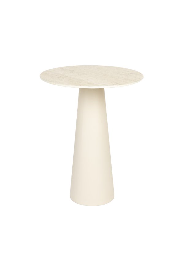 WHITE LABEL LIVING Joya sidebord, Lav, rund - beige keramik/jern (40)