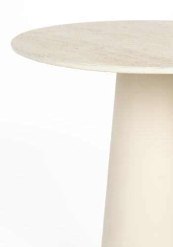 WHITE LABEL LIVING Joya sidebord, Lav, rund - beige keramik/jern (40)