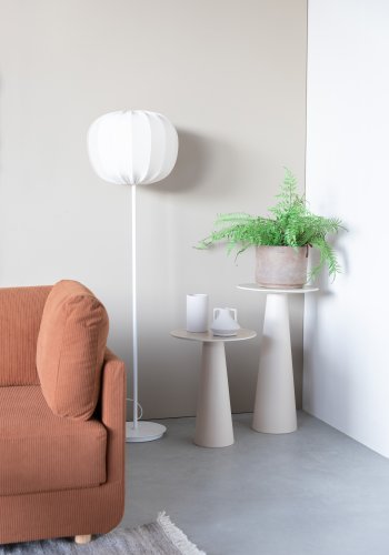 WHITE LABEL LIVING Joya sidebord, Lav, rund - beige keramik/jern (40)