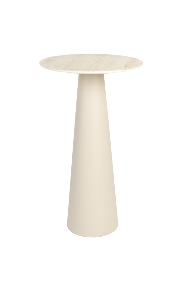 WHITE LABEL LIVING Joya sidebord, Hj, rund - beige keramik/jern (40)