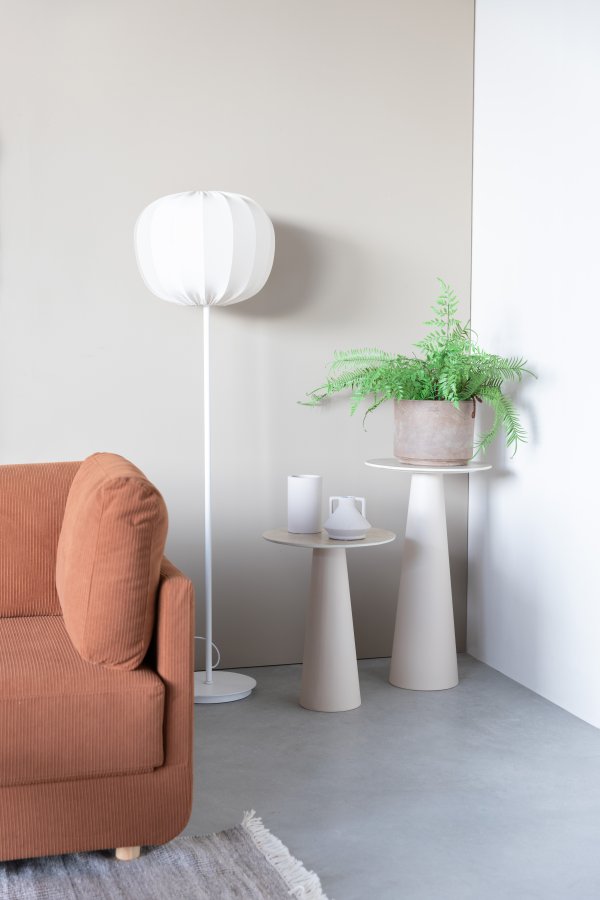 WHITE LABEL LIVING Joya sidebord, Hj, rund - beige keramik/jern (40)