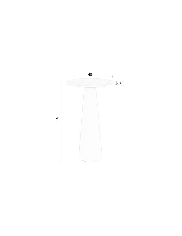 WHITE LABEL LIVING Joya sidebord, Hj, rund - beige keramik/jern (40)