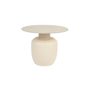 WHITE LABEL LIVING Karula sidebord, Hj, rund - beige keramik/jern (60)