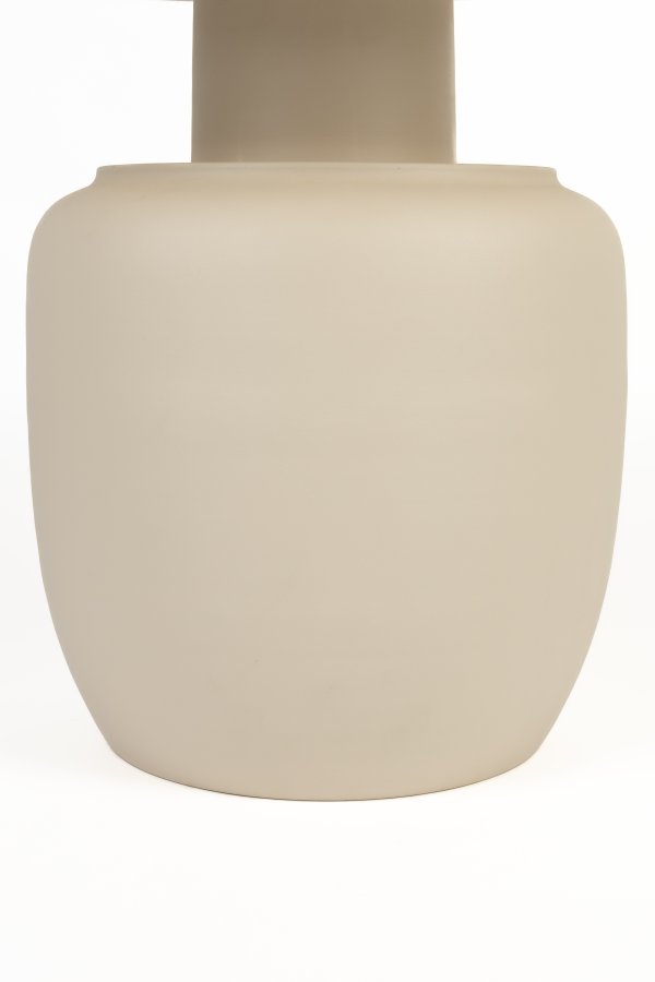 WHITE LABEL LIVING Karula sidebord, Hj, rund - beige keramik/jern (60)