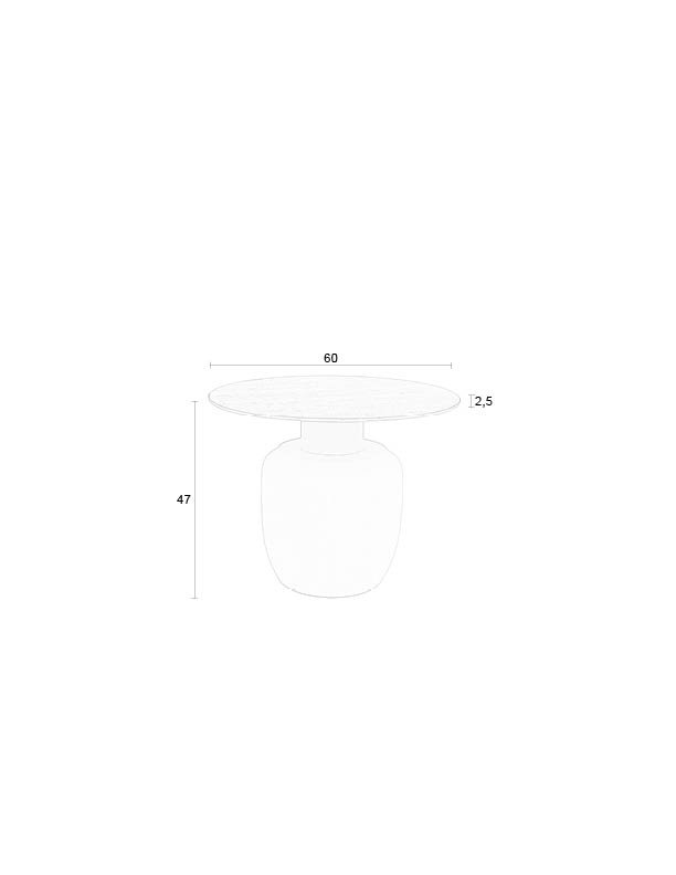 WHITE LABEL LIVING Karula sidebord, Hj, rund - beige keramik/jern (60)