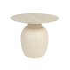 WHITE LABEL LIVING Karula sidebord, Lav, rund - beige keramik/jern (50)