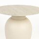 WHITE LABEL LIVING Karula sidebord, Lav, rund - beige keramik/jern (50)