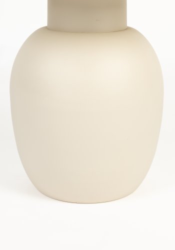 WHITE LABEL LIVING Karula sidebord, Lav, rund - beige keramik/jern (50)