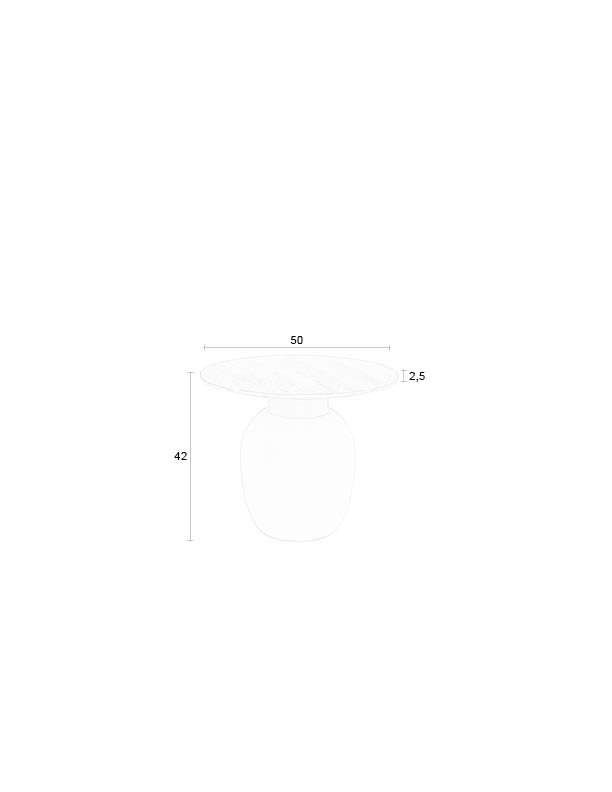 WHITE LABEL LIVING Karula sidebord, Lav, rund - beige keramik/jern (50)