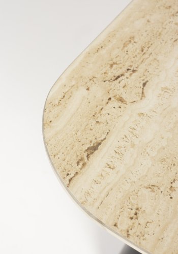 WHITE LABEL LIVING Baru sidebord - beige keramik og sort jern (st med 2)