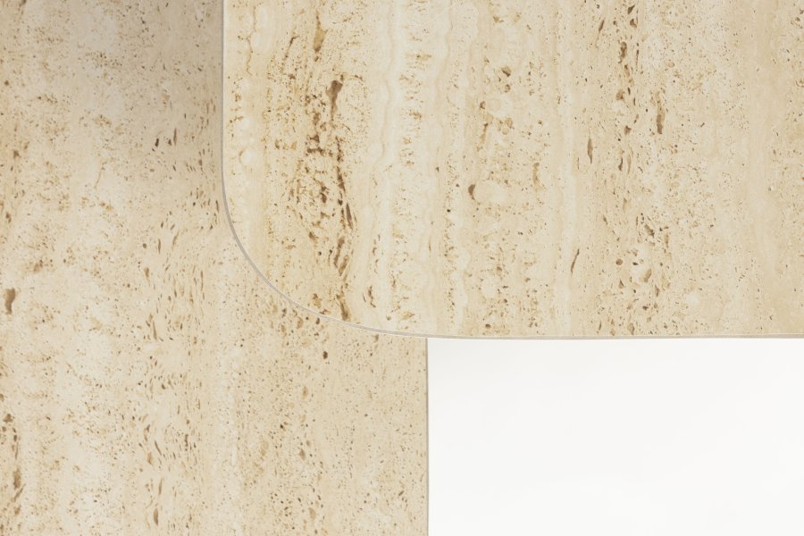 WHITE LABEL LIVING Baru sidebord - beige keramik og sort jern (st med 2)