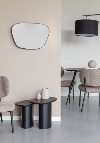 WHITE LABEL LIVING Bela sidebord - sort mangotr og sort jern (st med 2)