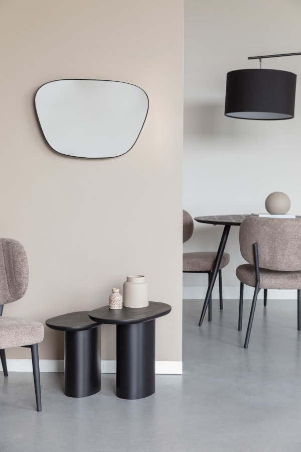 WHITE LABEL LIVING Bela sidebord - sort mangotr og sort jern (st med 2)