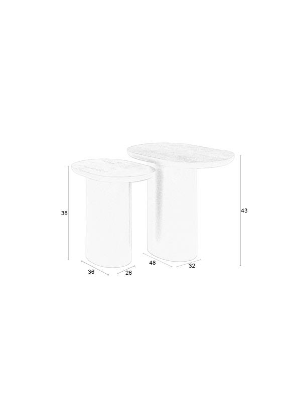 WHITE LABEL LIVING Bela sidebord - sort mangotr og sort jern (st med 2)