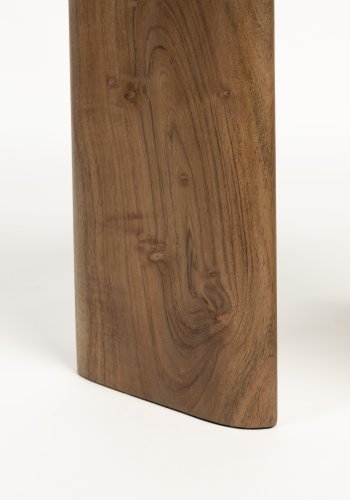 WHITE LABEL LIVING Tanda sidebord, organisk - beige marmor og brun akacietr (56x37)