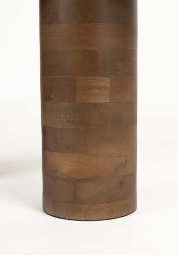 WHITE LABEL LIVING Kouk sofabord, oval - brun marmor og brun mangotr (100x40)