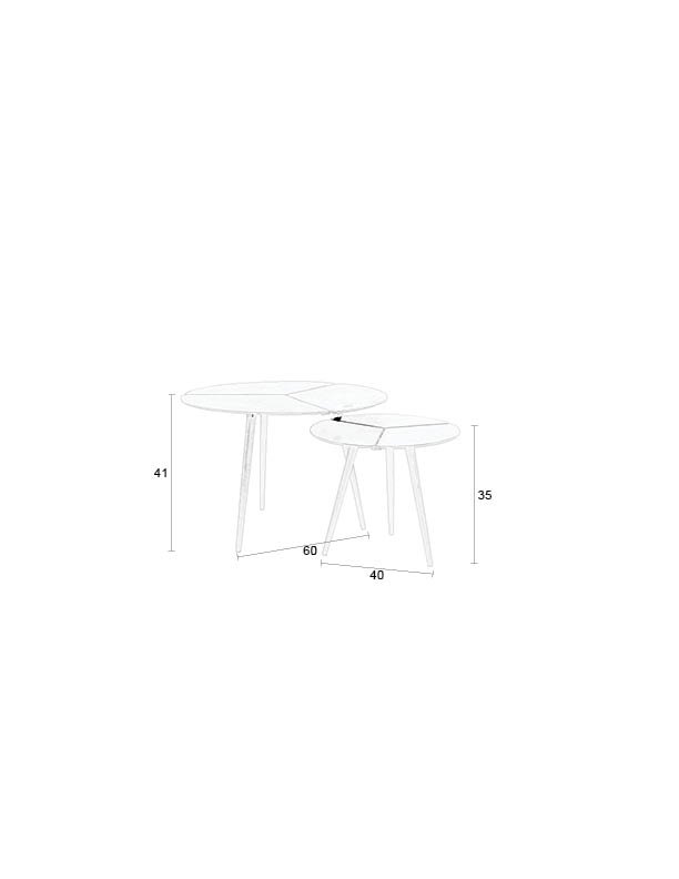 WHITE LABEL LIVING Kourdeboer sidebord - sort aluminium (st med 2)