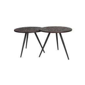 WHITE LABEL LIVING Webster sidebord - brun genbrugsteak og jern (st med 2)