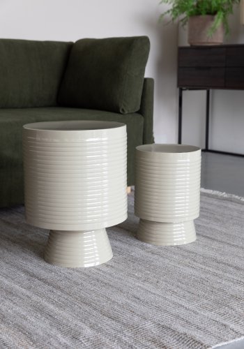 WHITE LABEL LIVING Sven L sidebord, rund - elfenben jern (35)