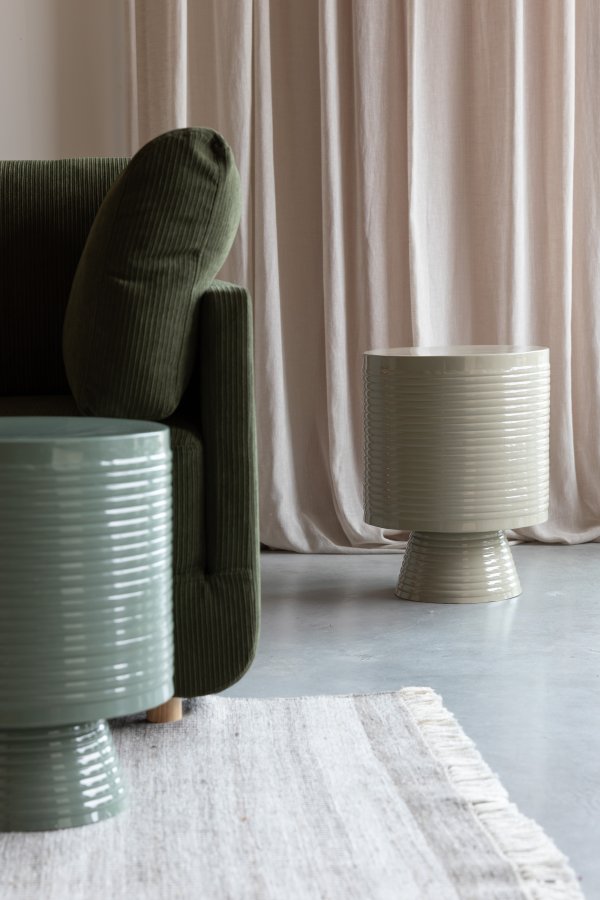 WHITE LABEL LIVING Sven L sidebord, rund - elfenben jern (35)