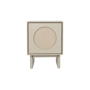 ZUIVER Twin sengebord, m. 1 lge og 1 hylde - gr stof/akacietr (40x44)