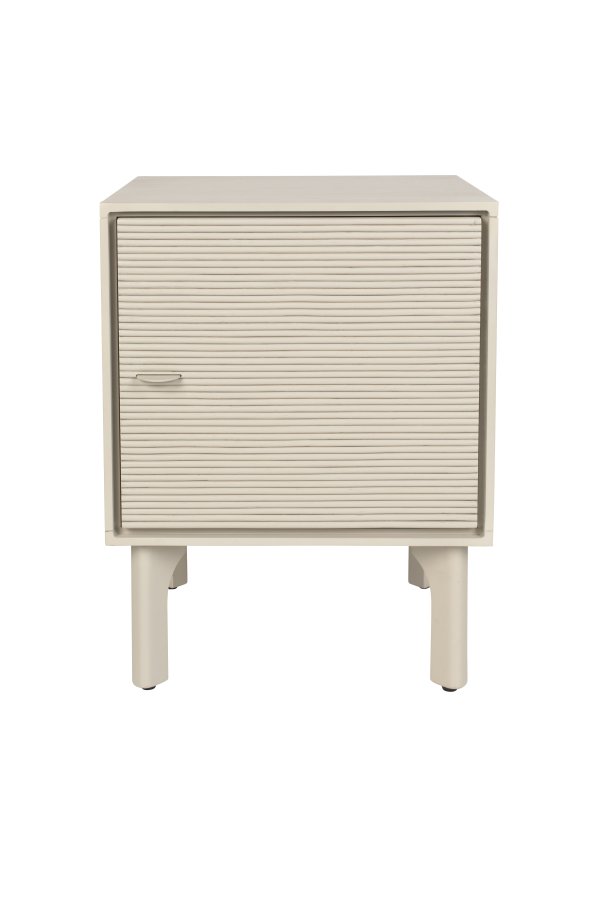 ZUIVER Morning sengebord, m. 1 lge og 1 hylde - gr rattan/MDF/akacietr (40x45)