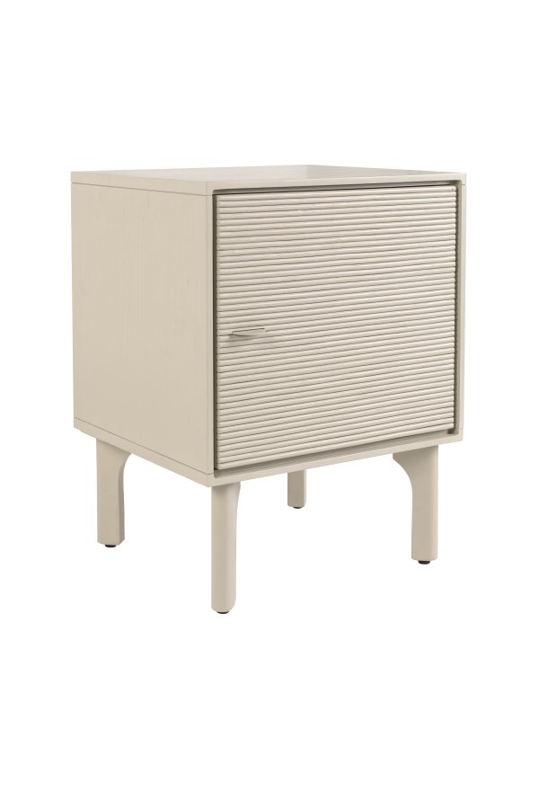 ZUIVER Morning sengebord, m. 1 lge og 1 hylde - gr rattan/MDF/akacietr (40x45)