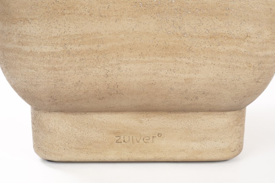 ZUIVER Noble sidebord, kvadratisk - beige travertinlook beton (45x45)