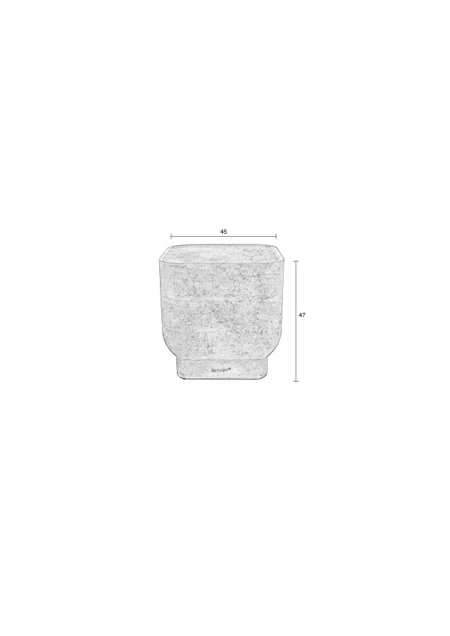 ZUIVER Noble sidebord, kvadratisk - beige travertinlook beton (45x45)