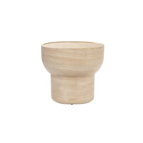 ZUIVER Noble sidebord, oval - beige travertinlook beton (50x42)