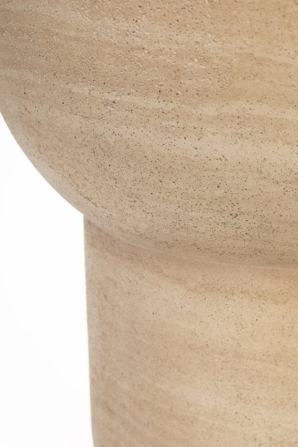 ZUIVER Noble sidebord, oval - beige travertinlook beton (50x42)