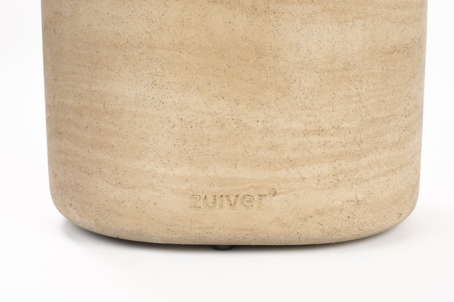 ZUIVER Noble sidebord, oval - beige travertinlook beton (50x42)