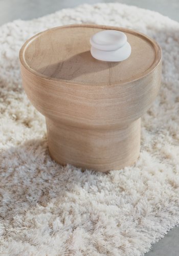 ZUIVER Noble sidebord, oval - beige travertinlook beton (50x42)