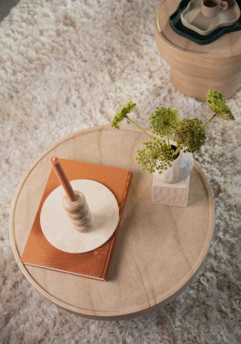 ZUIVER Noble sofabord, rund - beige travertinlook beton (80)