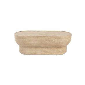 ZUIVER Noble sofabord, oval - beige travertinlook beton (100x50)