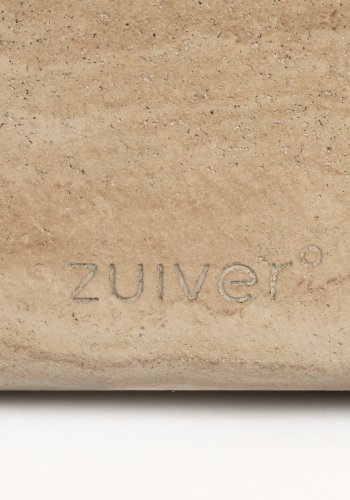 ZUIVER Noble sofabord, oval - beige travertinlook beton (100x50)