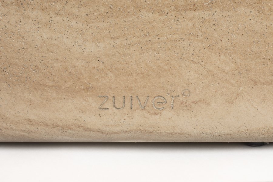 ZUIVER Noble sofabord, oval - beige travertinlook beton (100x50)