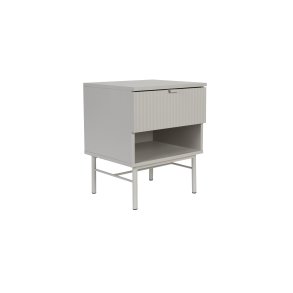 WHITE LABEL LIVING Cayo sidebord, m. 1 skuffe og 1 rum - hvid MDF og beige jern (41x40)