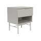 WHITE LABEL LIVING Cayo sidebord, m. 1 skuffe og 1 rum - hvid MDF og beige jern (41x40)
